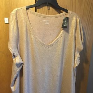 NWT Size 22/24 Lane Bryant gold cap sleeve t-shirt